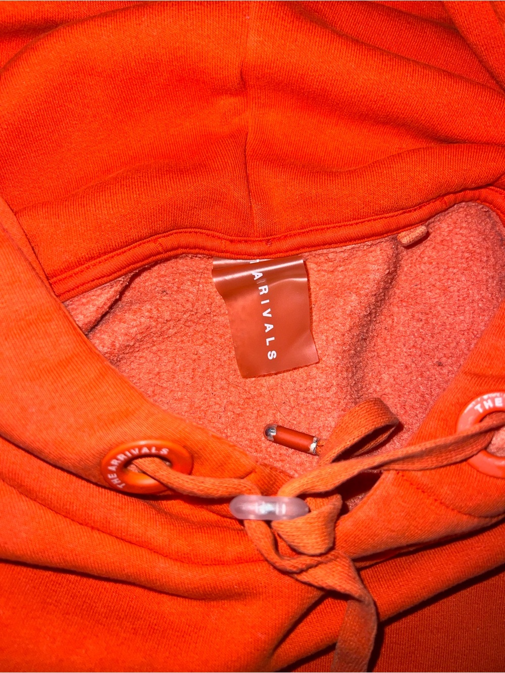The Arrivals Women's Cropped Hoodie in Bright Orange - Picture 6 of 9